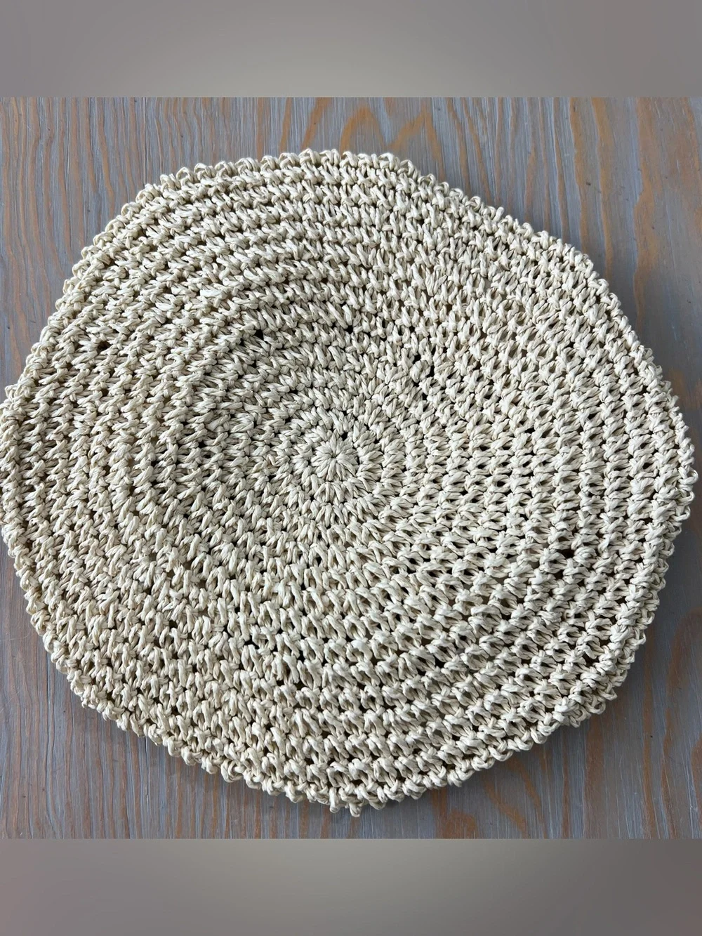 Anthropologie Wyeth paper straw beret hat in neutral pattern